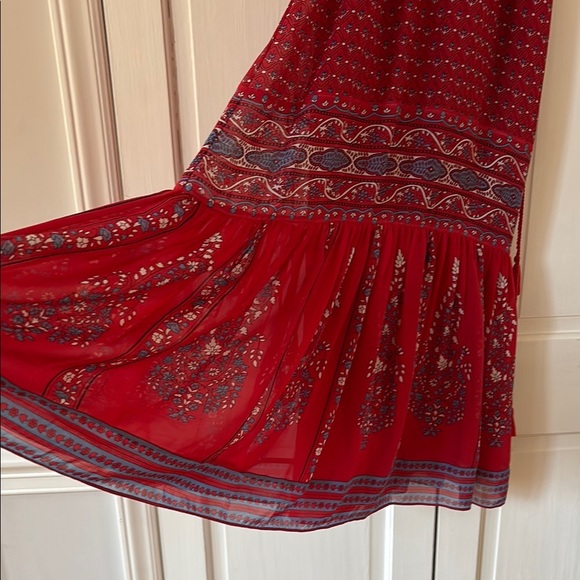 Ulla Johnson Neela Floral Print Silk Midi Dress Scarlet Red Size 0 Valentine Day - Picture 11 of 17